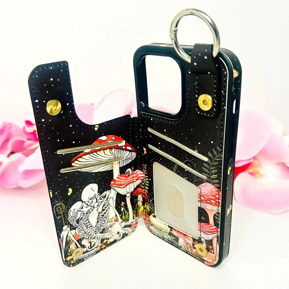 NWT iPhone 14 Pro Max Wallet Case Gothic Dark Romance Card Holder